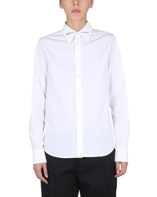 Bottega Veneta White Camicia Con Colletto A Punta