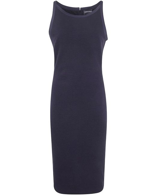 Emporio Armani Blue Cotton Short Dress
