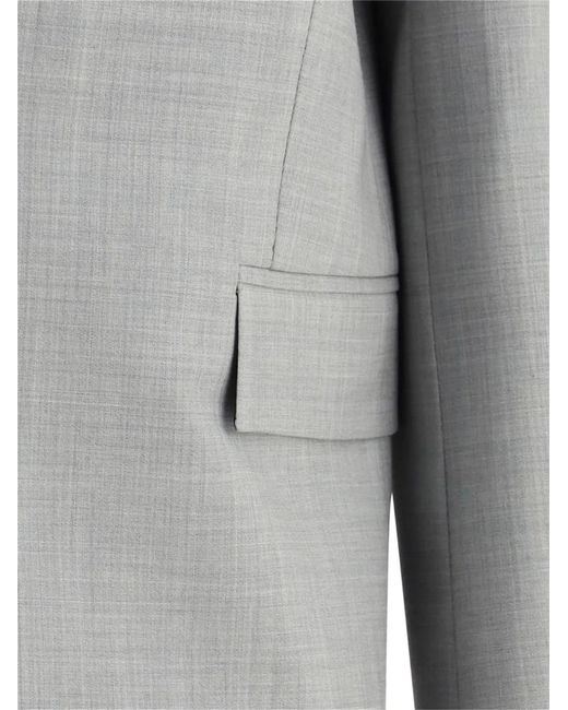 Loewe Gray Wool Single-Breasted Jacket