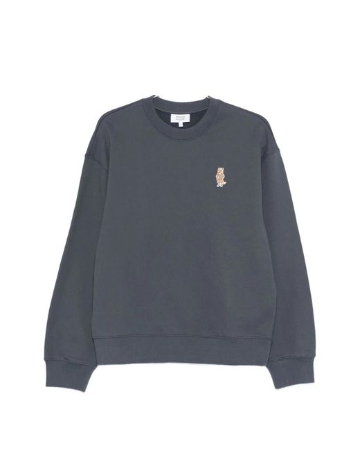 Maison Kitsuné Blue Maison Kitsuné Dressed Fox Cotton Sweatshirt for men