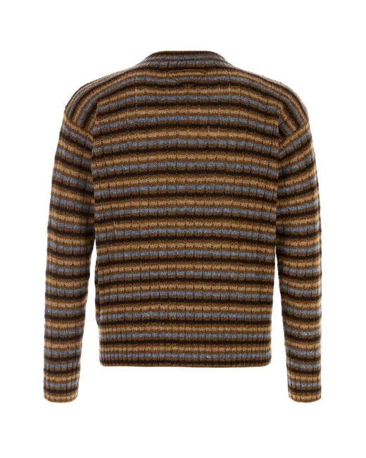 Prada Multicolor Embroidered Wool Sweater for men
