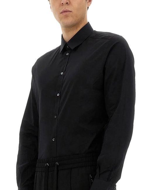 Dolce & Gabbana Black Dolce & Gabbana Poplin Stretch Shirt for men