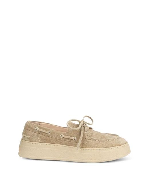 Agl Attilio Giusti Leombruni Natural Neutrals Lace-Up Fastening Fla