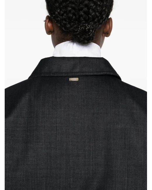 Herno Black Dark Wool Cape