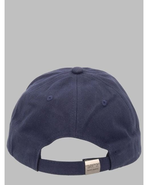 Mc2 Saint Barth Blue Cappello Da Baseball Con Logo for men