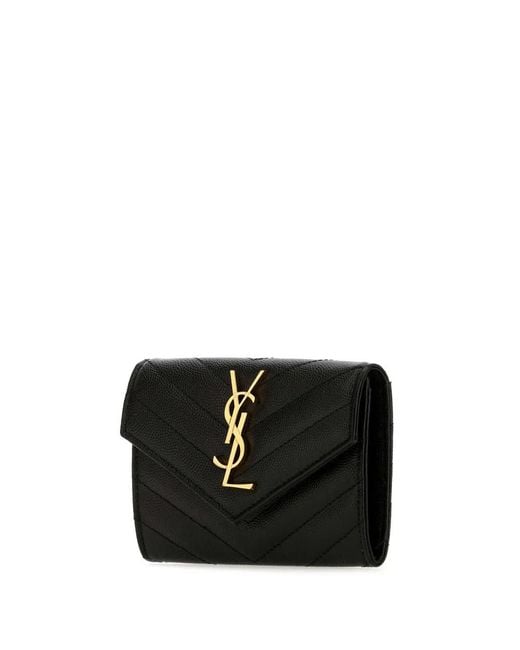 Saint Laurent Black Portafoglio Envelope Cassandre Small