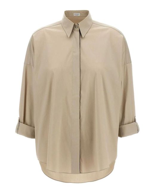 Brunello Cucinelli Natural Monile Poplin Shirt