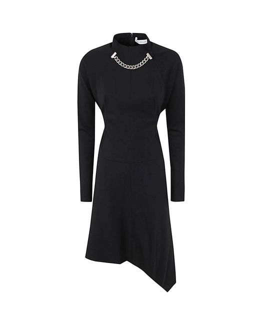 J.W. Anderson Black Neck Chain Long Sleeve Dress