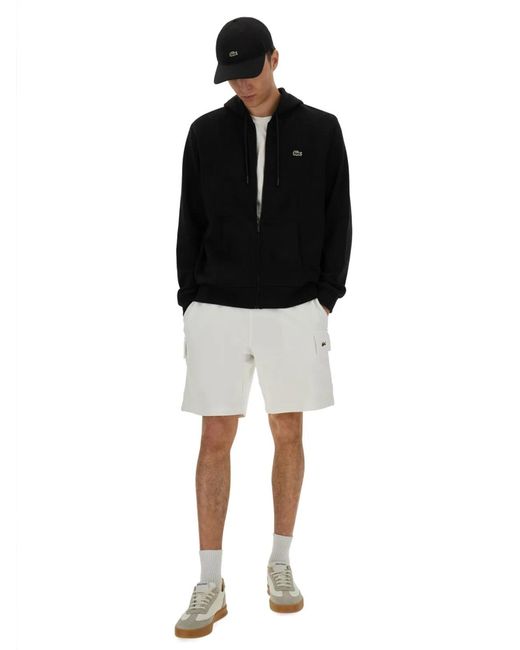 Lacoste Black Logo Hoodie With Zip for men