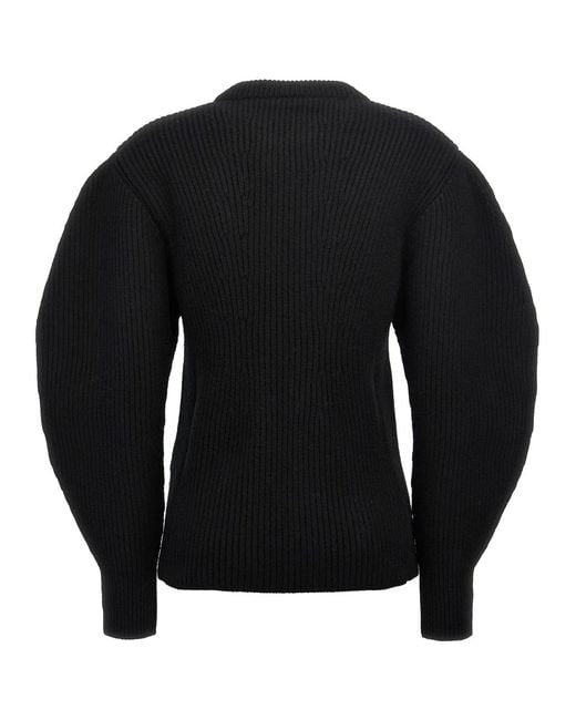 Jil Sander Black Ribbed Sweater