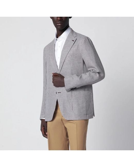 Tagliatore Gray Single-Breasted Jacket With Pattern for men