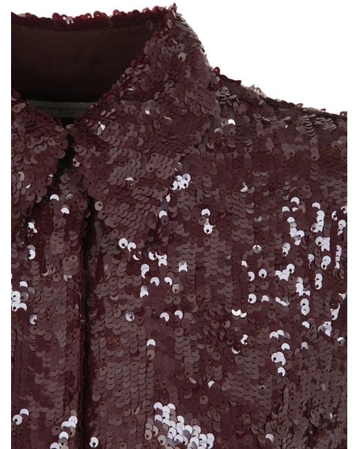 Dries Van Noten Purple 01630 Chowy Emb 7351 Shirt