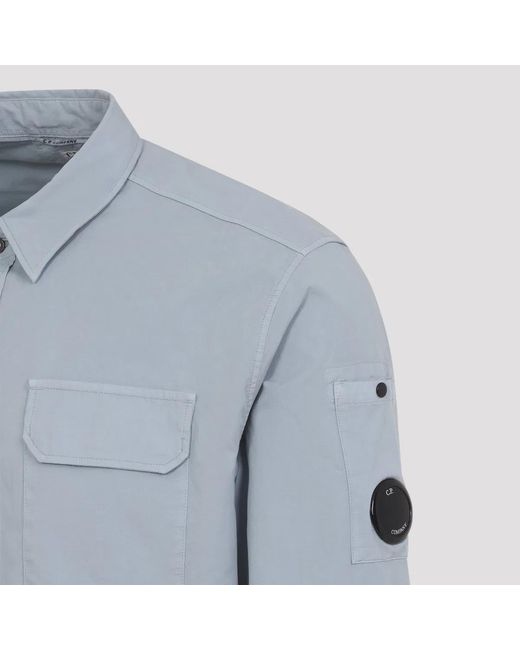 C P Company Blue C.P.Company Light Organic Gabardine Shirt for men