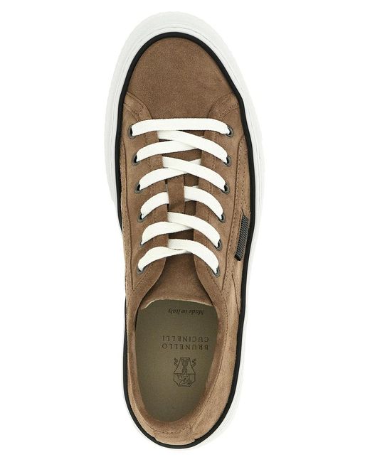 Brunello Cucinelli Brown Suede Sneakers