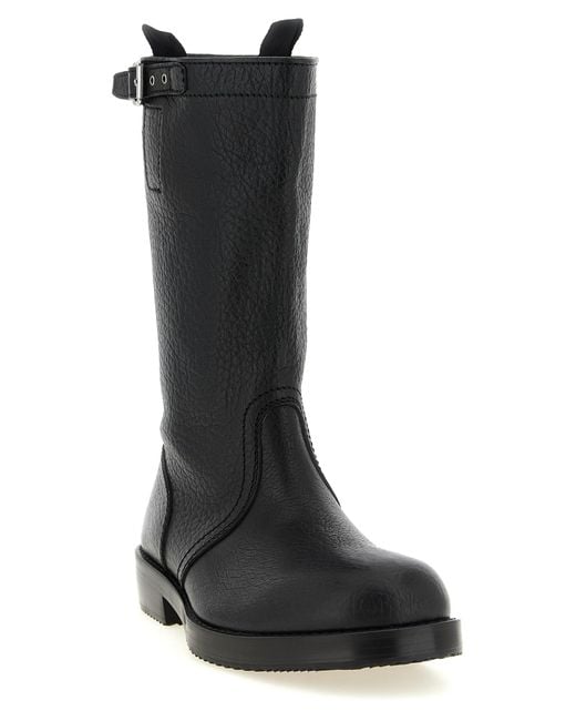 Dries Van Noten Black Biker Boots for men