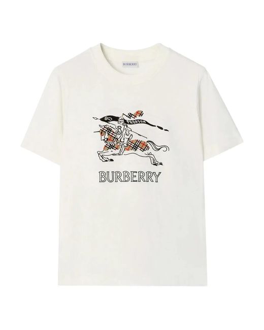 Burberry White Chalk Check Frankie T-Shirt