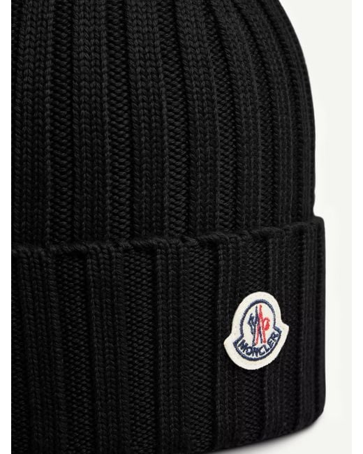 Moncler Black Virgin Wool Hat