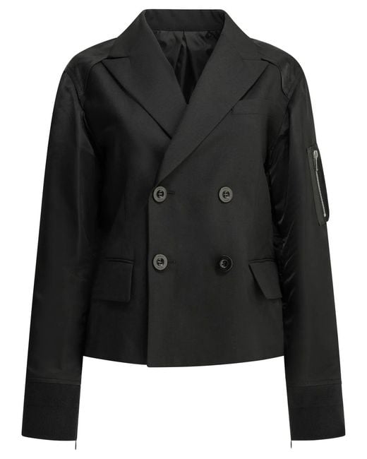 Sacai Black "X Nylon" Blazer
