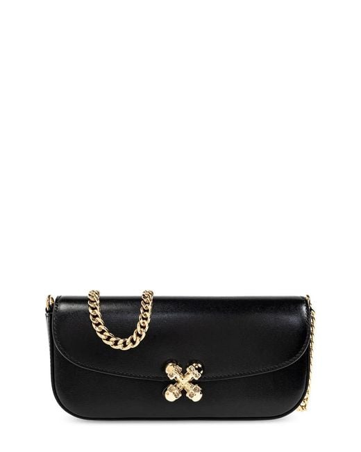McQueen Black Calf Skin Crossbody Bags