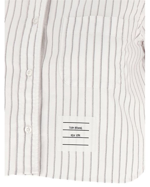 Thom Browne White '4Bar' Cropped Shirt