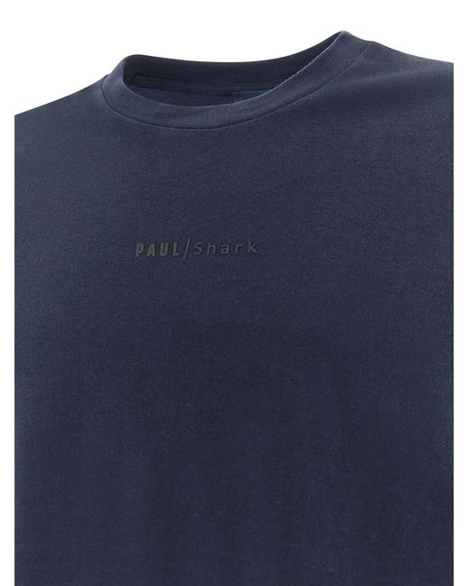 Paul & Shark Blue Paul & Shark Logo-Print Lightweight Cotton Jersey T-Shirt for men