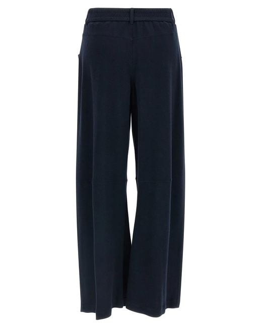 Brunello Cucinelli Blue Cotton Silk Pants