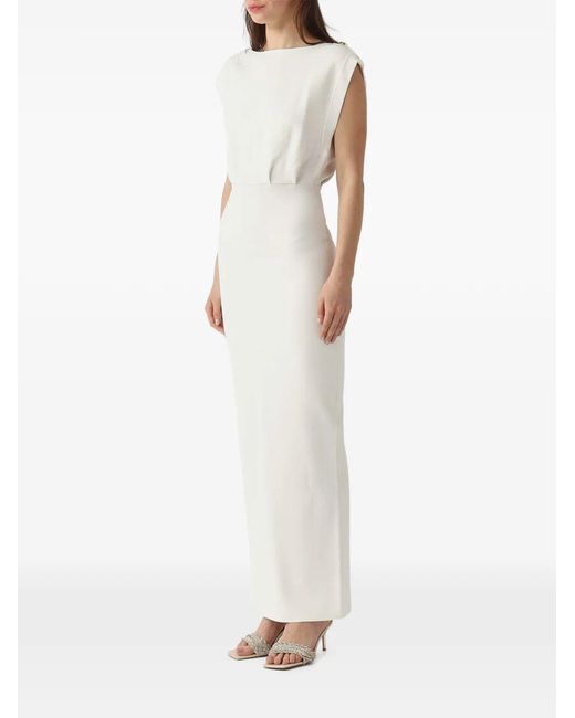 Elisabetta Franchi White Elegant Monogram Dress