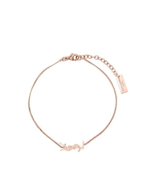 Saint Laurent Metallic Oro Rose Chaine Bracelet