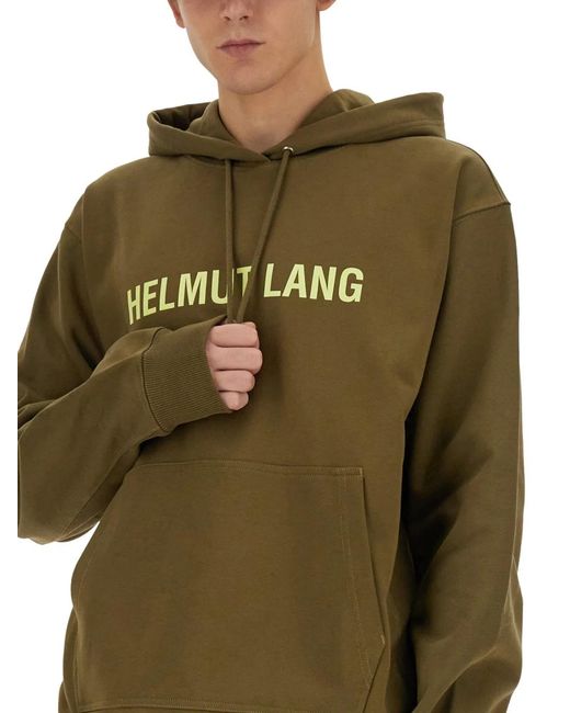 Helmut Lang Green Sweatshirt With Logo for men