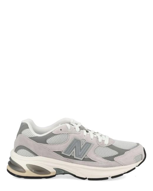 New Balance White Leather Synthetic Mesh