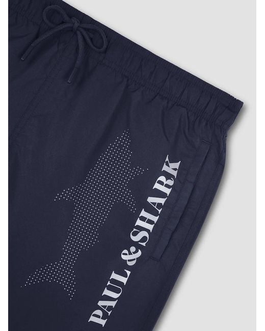 Paul & Shark Blue Paul & Shark Mega Shark Reflex Swim Shorts for men