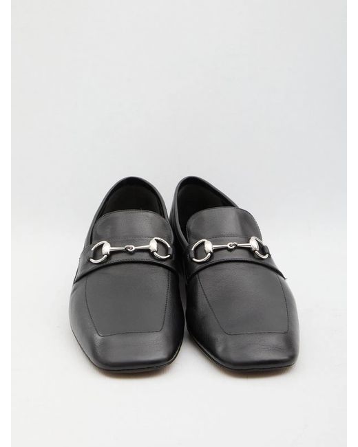 Gucci Black Horsebit Leather Loafers for men
