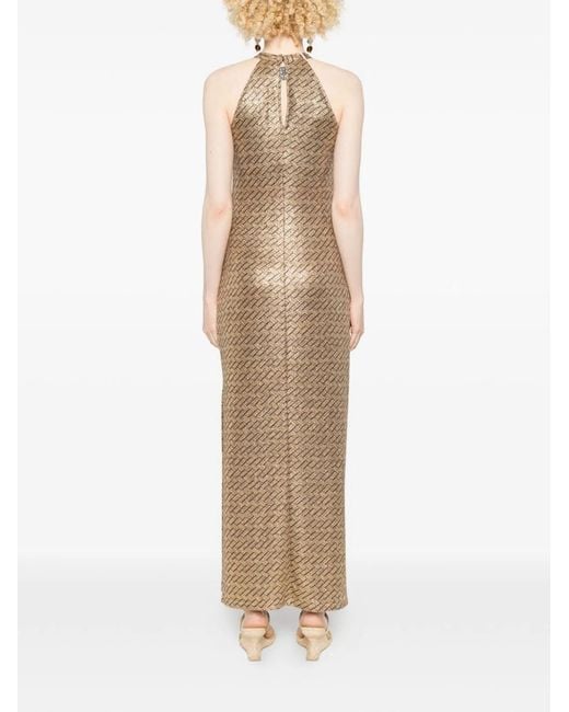 Siyu Natural Tallis Halterneck Maxi Dress