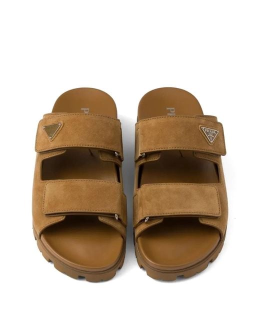 Prada Brown Suede Sandals for men