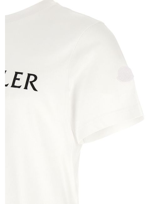 Moncler White Graphic Logo T-Shirt for men