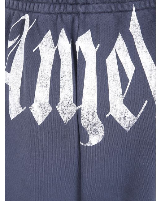 Palm Angels Blue "Big Waist Logo" Sweatpants for men