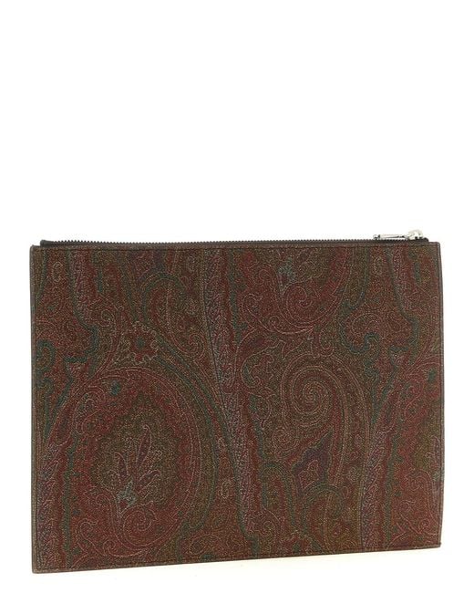 Etro Brown 'Essential Arnica' Clutch for men