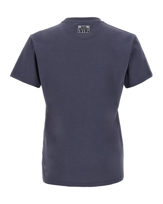 Fendi Blue 'Postcards' T-Shirt for men