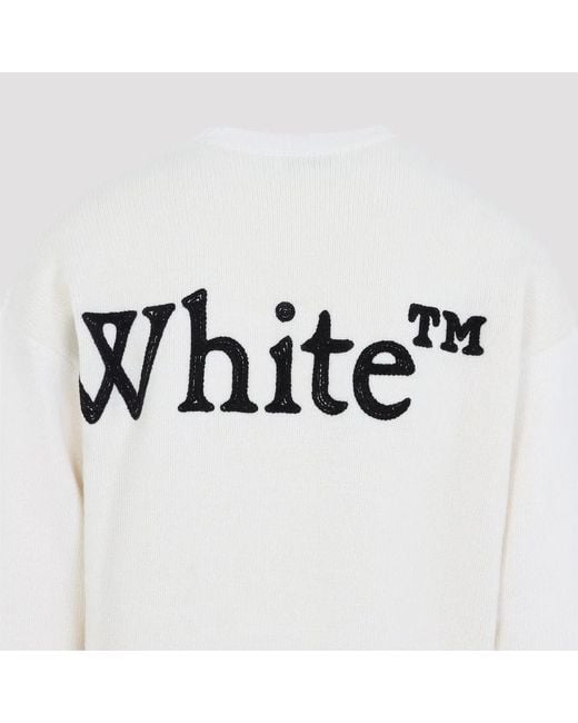 Off-White c/o Virgil Abloh White Bookish Shared Knit Crewneck for men