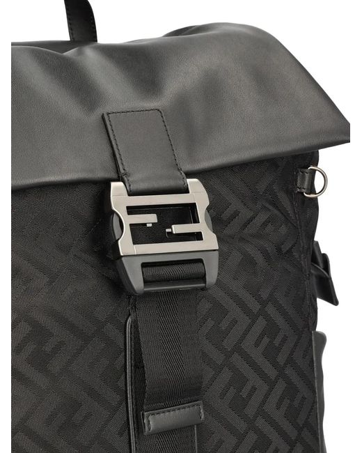 Fendi Black Baguette Backpack