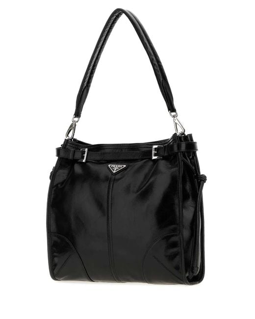 Prada Black Bonnie Mini Leather Shoulder Handbag 30Cm X 30Cm X 8Cm for men