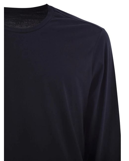 Majestic Blue Long-Sleeved Crew-Neck T-Shirt for men
