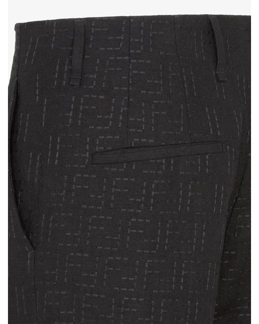 Fendi Black Linen Cotton Trousers for men