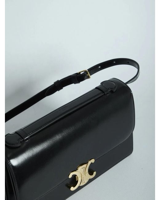 Céline Black Triomphe Medium Folio