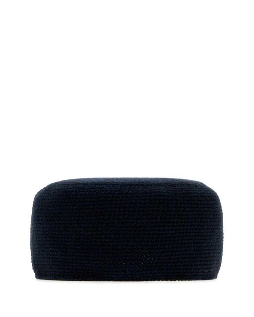 The Row Blue Midnight Cashmere Perleaf Hat