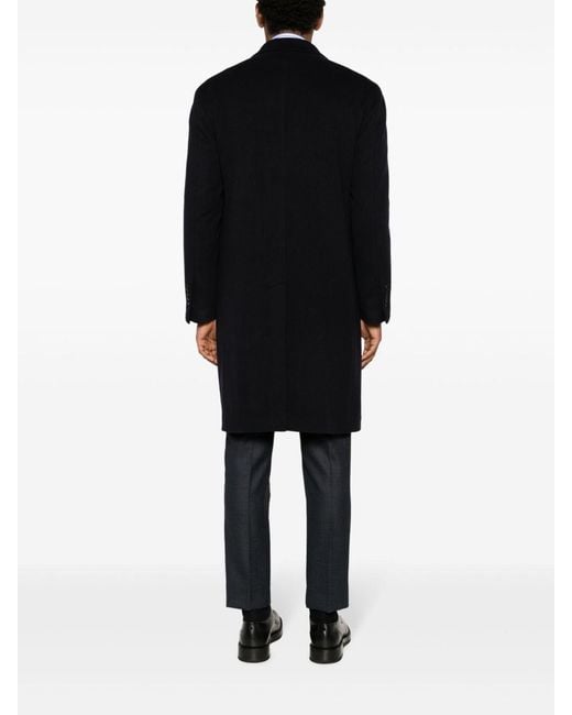 Tagliatore Blue Virgin Wool Coat for men