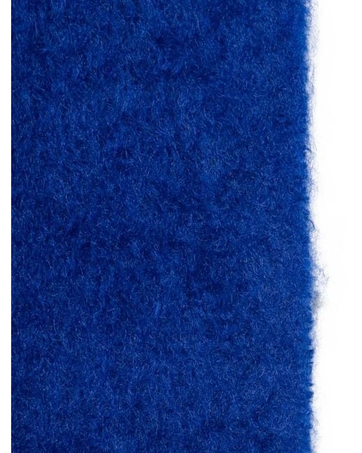 Jil Sander Blue Wool Scarf
