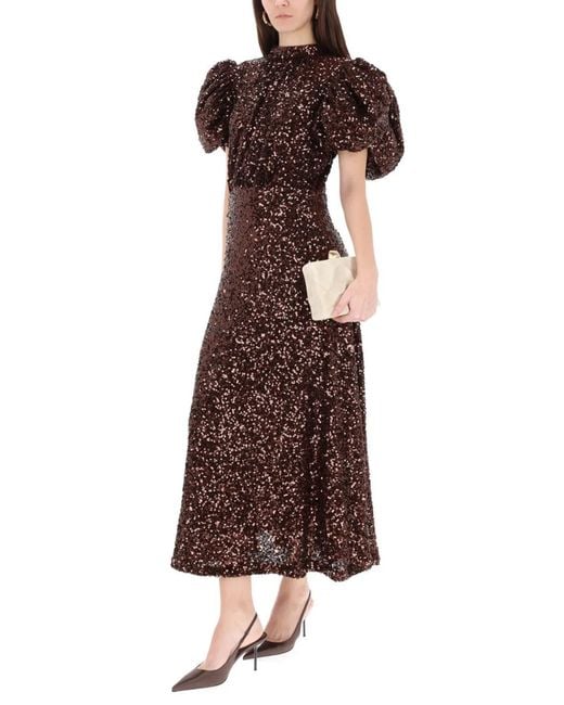 ROTATE BIRGER CHRISTENSEN Brown Recycled Polyester Dress