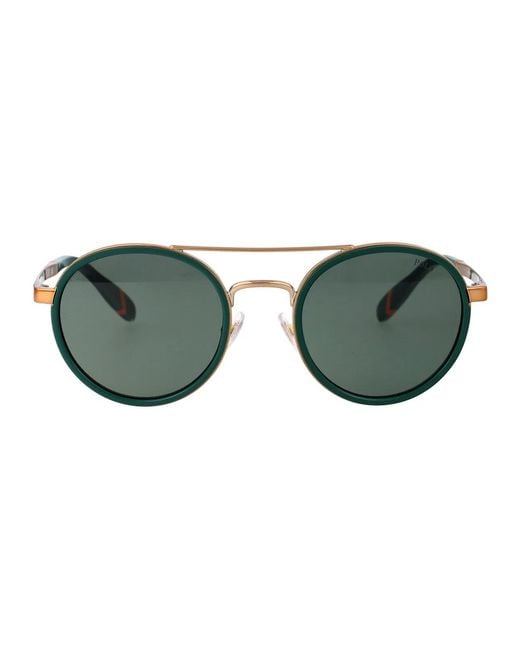 Polo Ralph Lauren Green Antique Metal Sunglasses for men