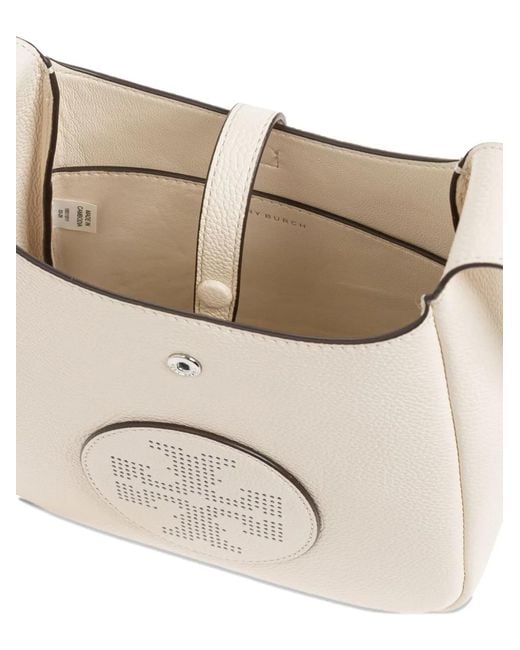 Tory Burch Natural Miller Leather Hobo Bag